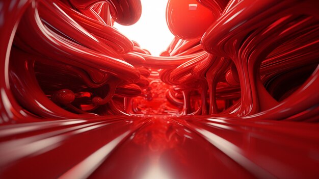 There is a red abstract background with a red light generative ai