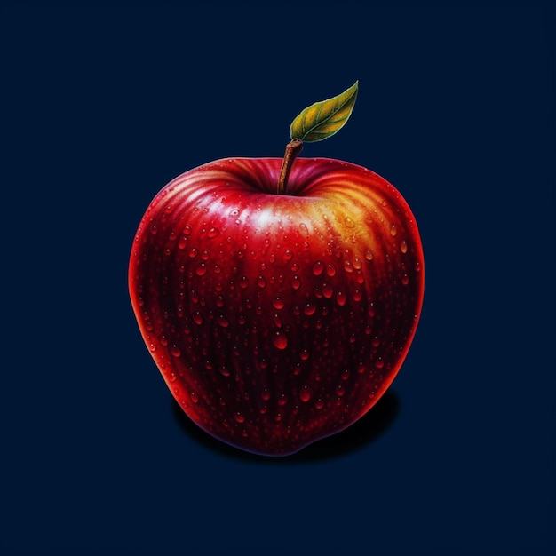 There is a red apple with water droplets on it generative ai