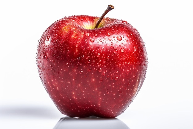 there is a red apple with water droplets on it generative ai