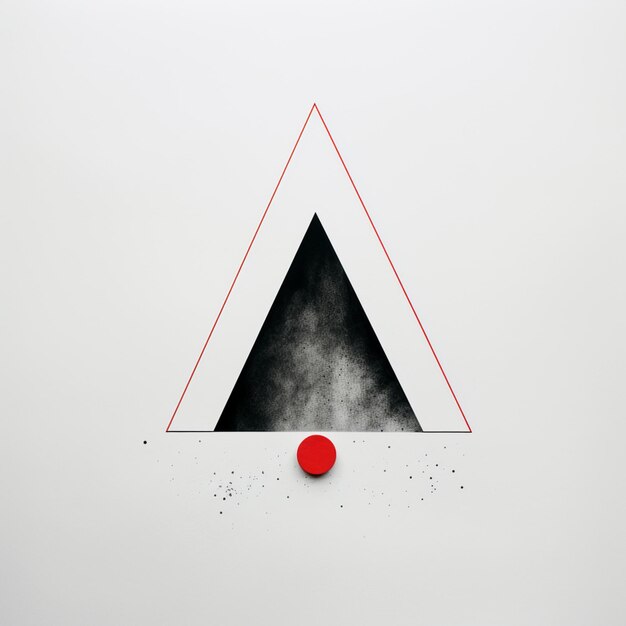 there is a red ball in the middle of a triangle generative ai