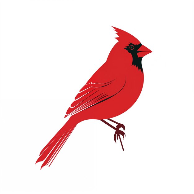 there is a red bird sitting on a branch with a white background generative ai