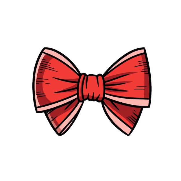 there is a red bow tie with a pink stripe on it generative ai