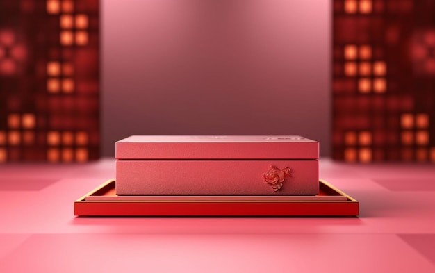 There is a red box with a gold design on it generative ai