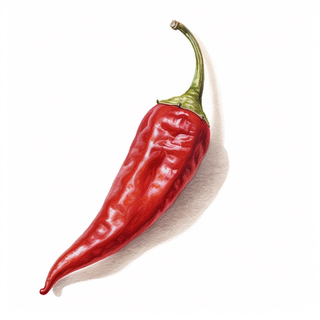 there is a red chili pepper on a white surface generative ai