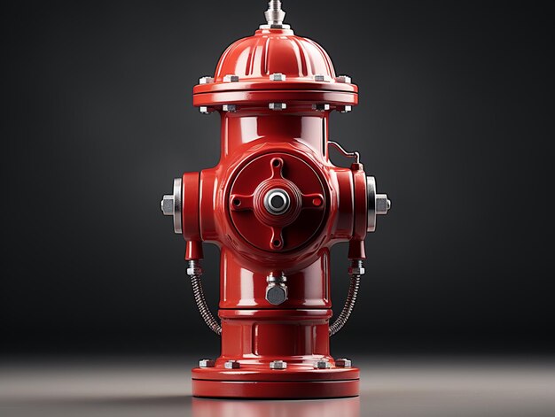 there is a red fire hydrant with a chain on it generative ai