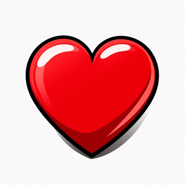 there is a red heart with a black outline on it generative ai