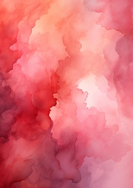 There is a red and pink watercolor painting with a white background generative ai