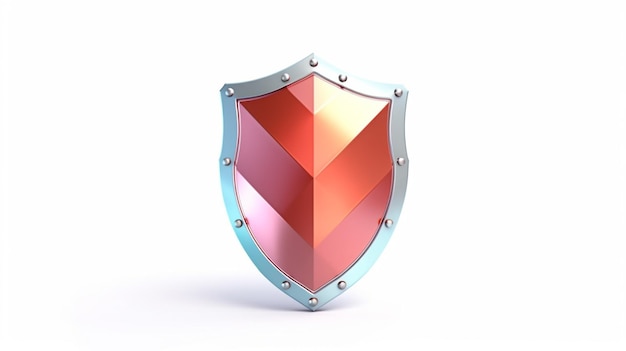 there is a red and silver shield with a diamond pattern on it generative ai