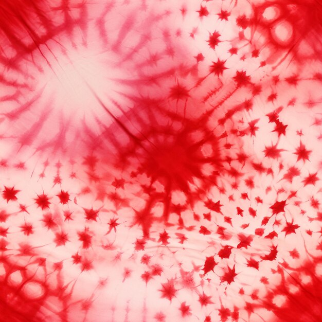 there is a red and white tie dye picture with stars generative ai