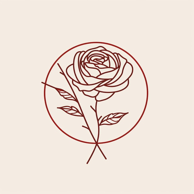 There is a rose that is in a circle with a pair of scissors generative ai