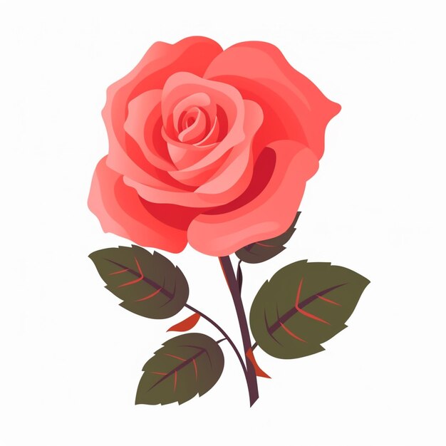 Foto c'è una rosa che è rosa e verde con foglie generative ai