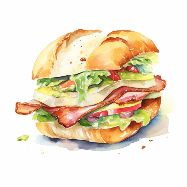 There is a sandwich with bacon generative ai