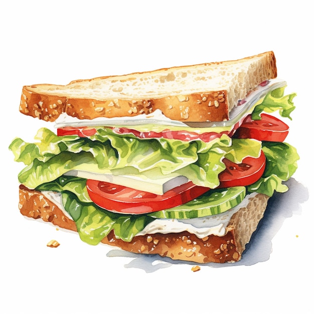 there is a sandwich with lettuce generative ai