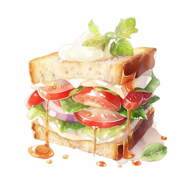 There is a sandwich with tomatoes generative ai