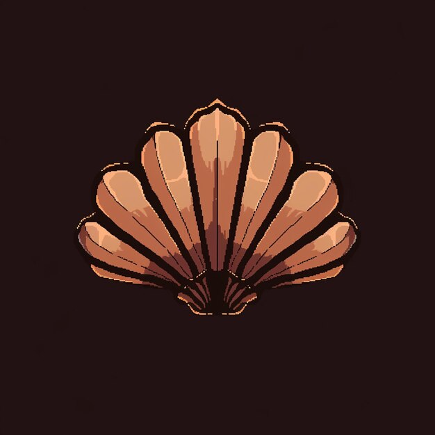 Photo there is a shell on a black background with a brown background generative ai