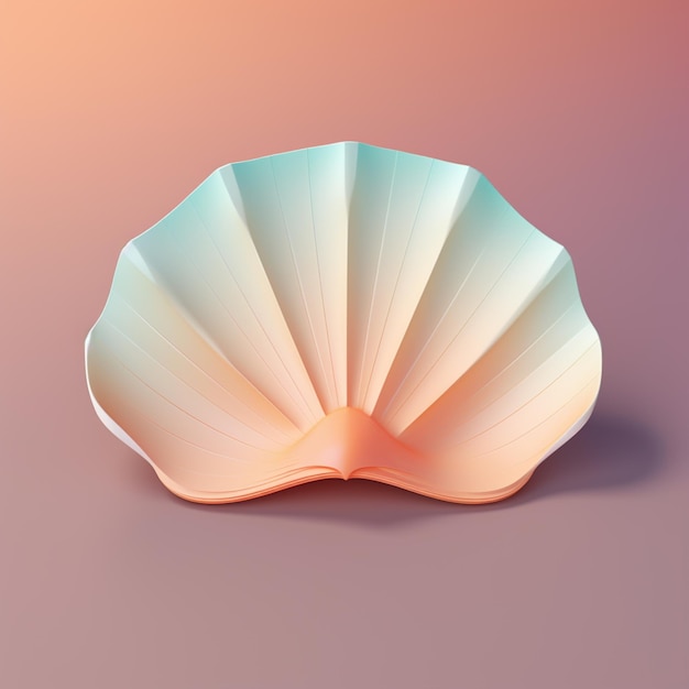 Photo there is a shell shaped object with a pink background generative ai