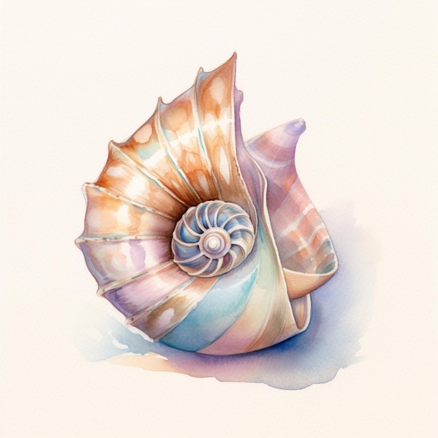 there is a shell with a spiral inside of it generative ai
