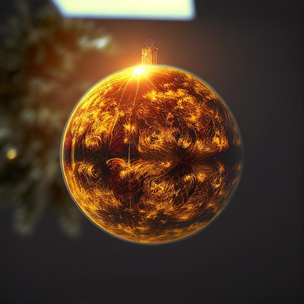 there is a shiny ball with a sun in the middle generative ai