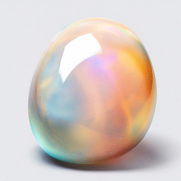 there is a shiny glass ball with a white background generative ai