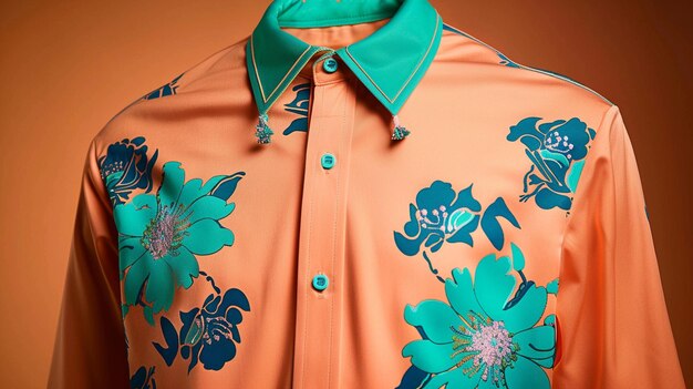 there is a shirt with a flower pattern on it generative ai