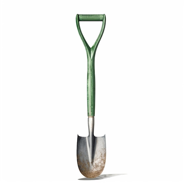 Photo there is a shovel with a handle that is standing up generative ai