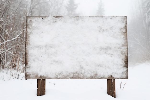 Photo there is a sign that is standing in the snow generative ai