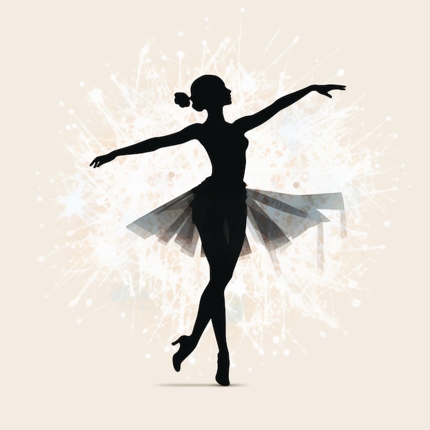 there is a silhouette of a ballerina in a tutu generative ai