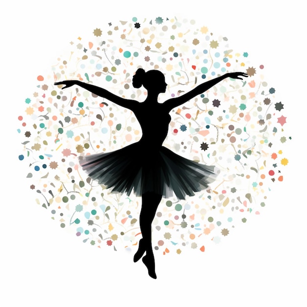 there is a silhouette of a ballerina in a tutu skirt generative ai