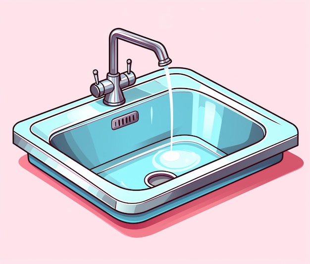 Photo there is a sink with a faucet and a faucet on it generative ai