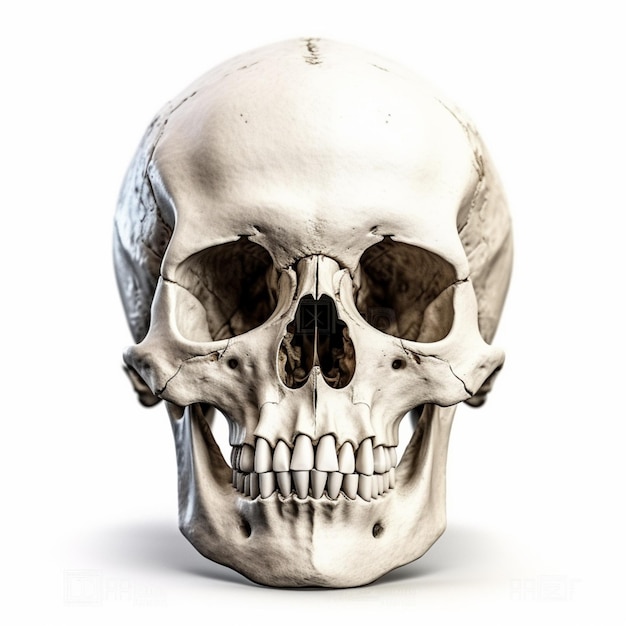 Там есть череп с отсутствующей челюстью и отсутствующая челюсть генеративная ai