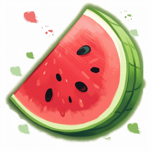 There is a slice of watermelon with a bite taken out of it generative ai