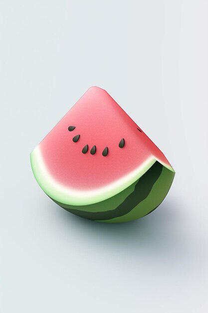 there is a slice of watermelon with seeds on it generative ai