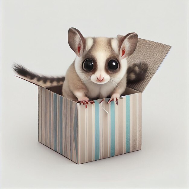 there is a small animal that is sitting in a box generative ai