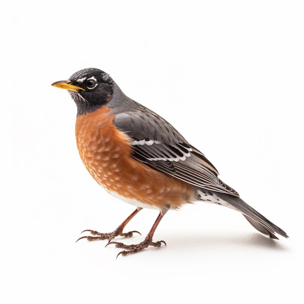 there is a small bird standing on a white surface generative ai