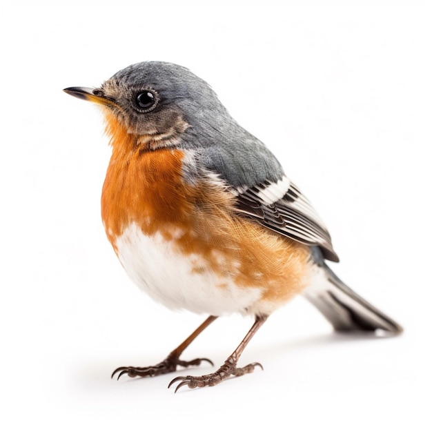 There is a small bird that is standing on a white surface generative ai