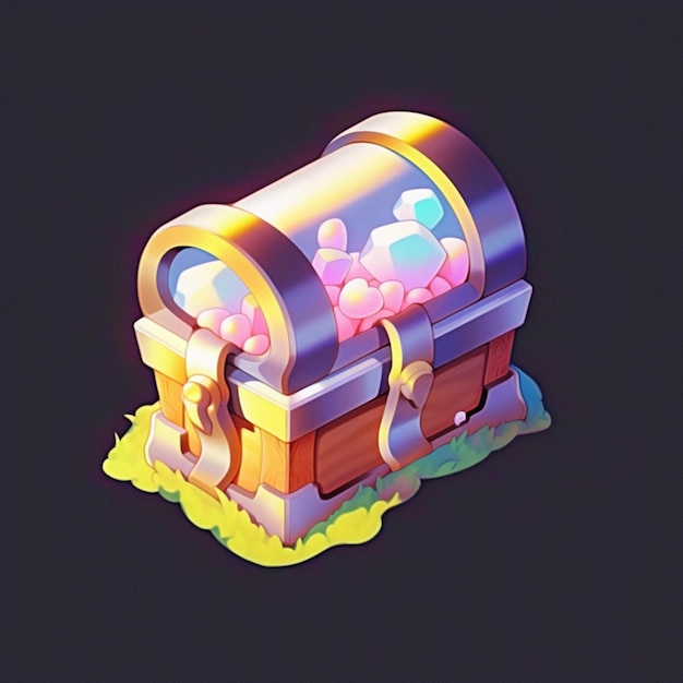 there is a small chest with a lot of candy inside generative ai