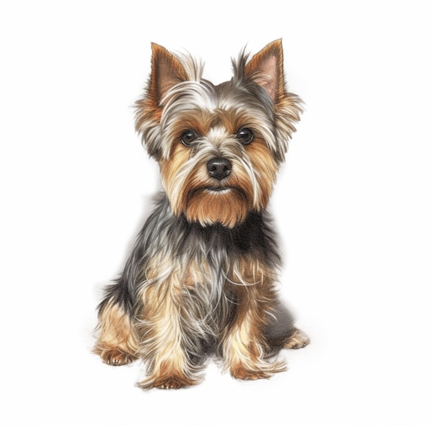 there is a small dog sitting on a white surface generative ai