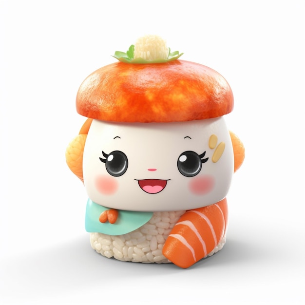 There is a small doll with a carrot on top of it generative ai