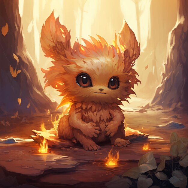 there is a small furry animal sitting in a cave generative ai