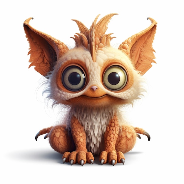 Premium AI Image | There is a small furry creature with big eyes and a ...