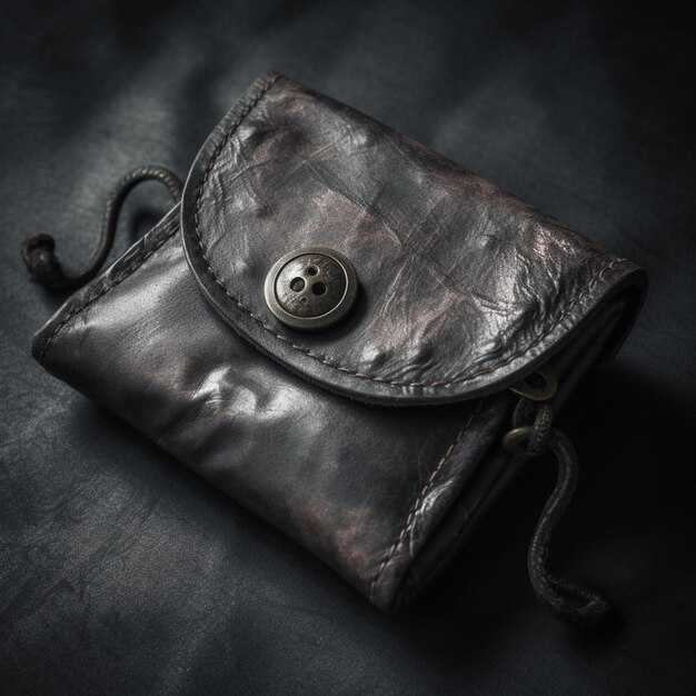 there is a small leather pouch with a button on it generative ai