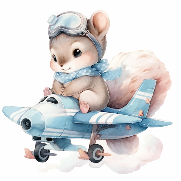 there is a small mouse that is sitting on a small plane generative ai