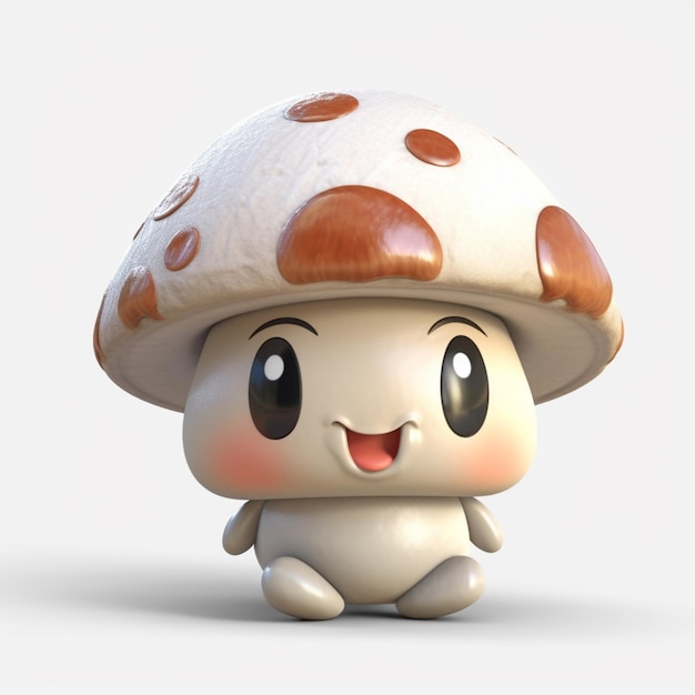 There is a small mushroom with a big smile on it generative ai