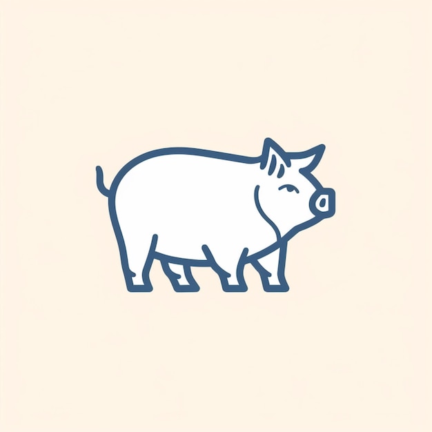 Photo there is a small pig that is standing on a white surface generative ai