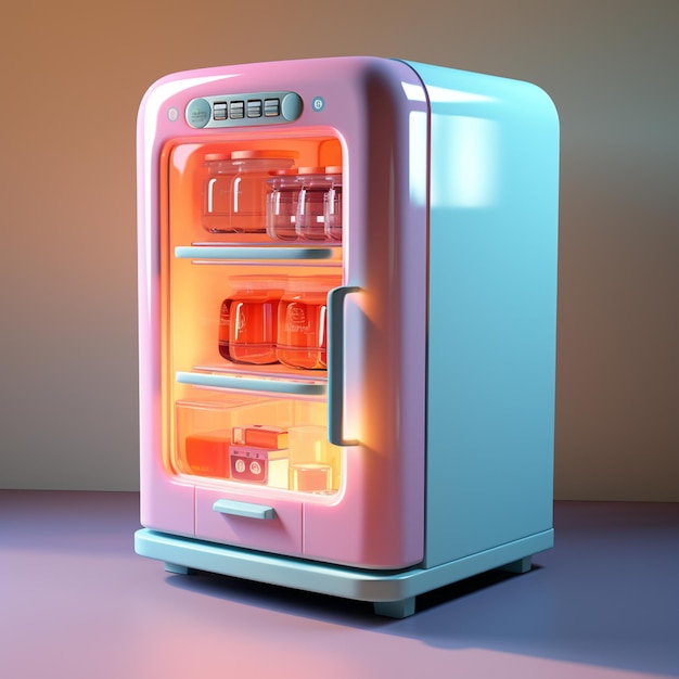 There is a small refrigerator with a lot of bottles inside of it generative ai