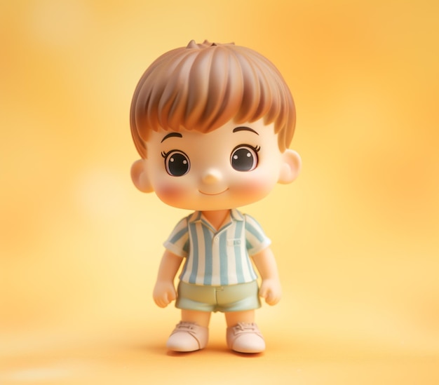 there is a small toy of a boy with a blue shirt generative ai