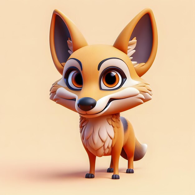 There is a small toy of a fox with big eyes Generative AI