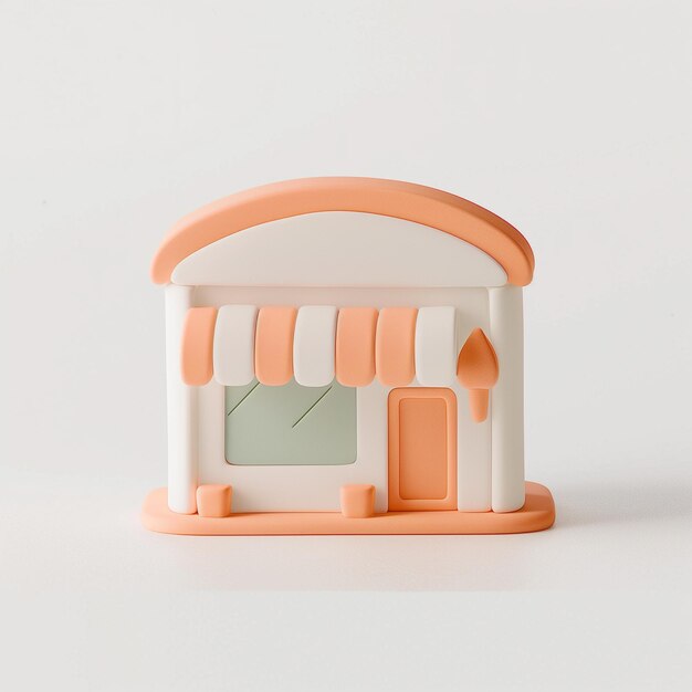 there is a small toy house with a window and a door generative ai