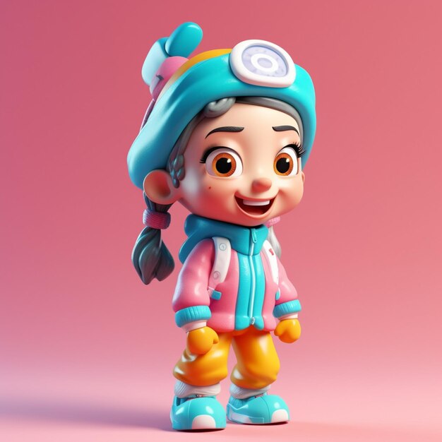 There is a small toy that is wearing a hat and a jacket generative ai