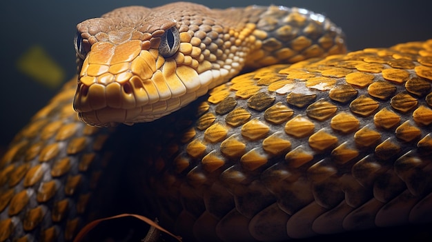 There is a snake that is looking at the camera generative ai